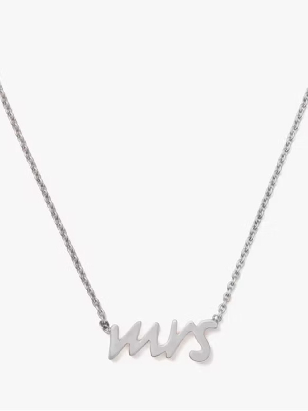 Kate Spade Silver Say Yes Mrs Necklace